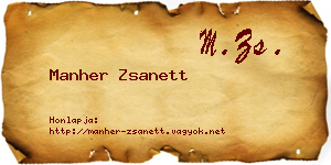 Manher Zsanett névjegykártya